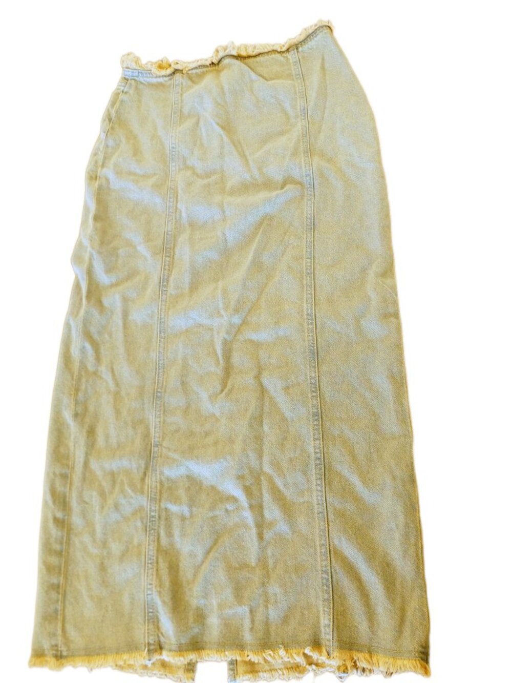 Divided by H&M - Faded Pale Denim Jean Maxi Skirt - Frayed Waist & Hem Size 4